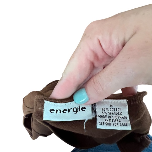 Vtg Y2K Brown Split-Strap Brown Tank M - Picture 5 of 5